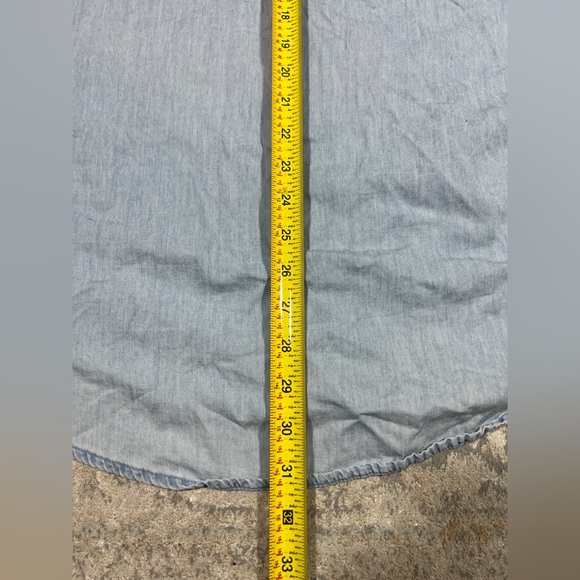 Express Boyfriend Button Up Shirt Blue Denim Women’s Size XL - Picture 7 of 7